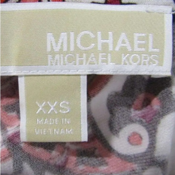 MICHAEL Michael Kors NWOT US Long Sleeve Scoop Neck Maxi Dress Red/White XXS - Picture 7 of 7